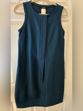 'S Max Mara Shift Dress in Navy Blue Cotton